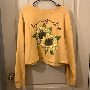 NWOT Awake Sunflower Crop Top Sweater